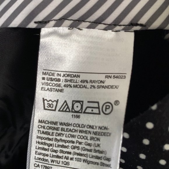 Banana Republic Ryan Slim-Straight Polka Dot pants SIze 14 - Picture 10 of 11